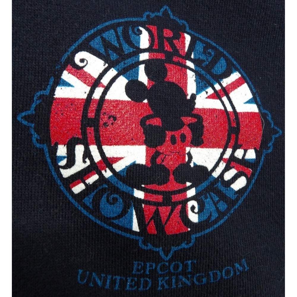 Disney Epcot United Kingdom Mickey Hoodie Jacket Men XL Blue Full Zip Logo Parks - Picture 8 of 16